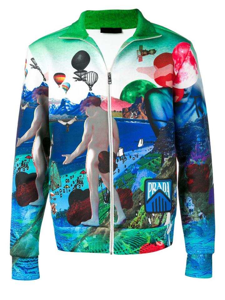 Prada Graphic Art Track Jacket - Blue