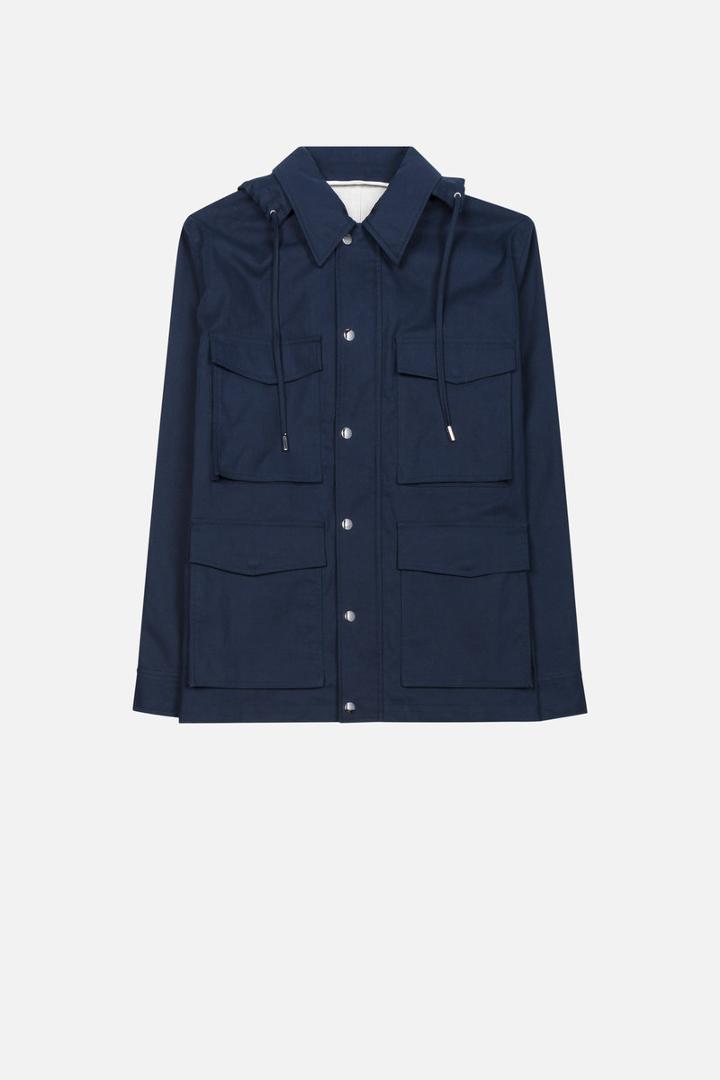 Ami Alexandre Mattiussi Short Parka, Men's, Size: Xl, Blue, Cotton