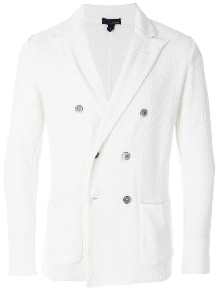 Lardini Double Breasted Blazer - White