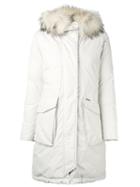 Woolrich 'w's Military' Parka Coat, Women's, Size: Xs, White, Feather Down/polyamide/racoon Fur