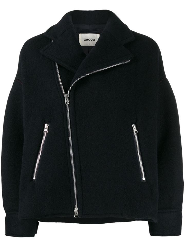 Zucca Oversized Zip-up Jacket - Blue