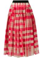 Sara Lanzi Full Checked Skirt - Pink