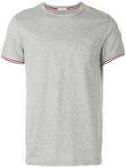 Moncler Tri-colour Striped Trim T-shirt - Grey