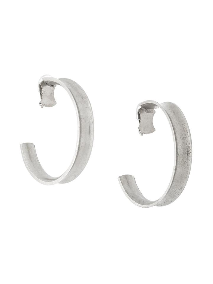 Krizia Vintage Large Loop Clip-on Earrings - Metallic