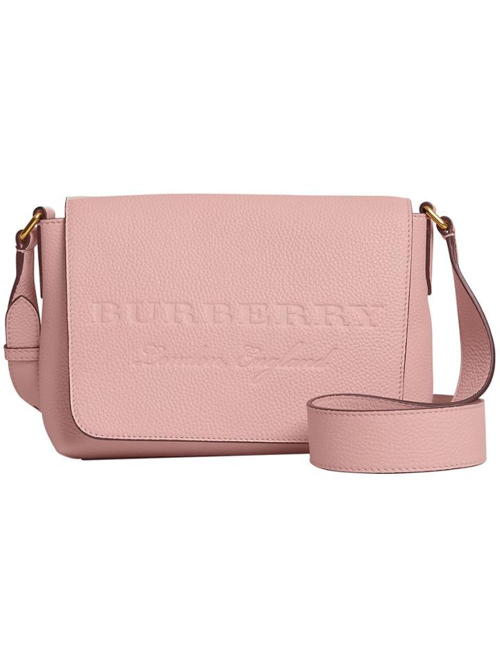 Burberry Small Embossed Messenger Bag - Pink & Purple