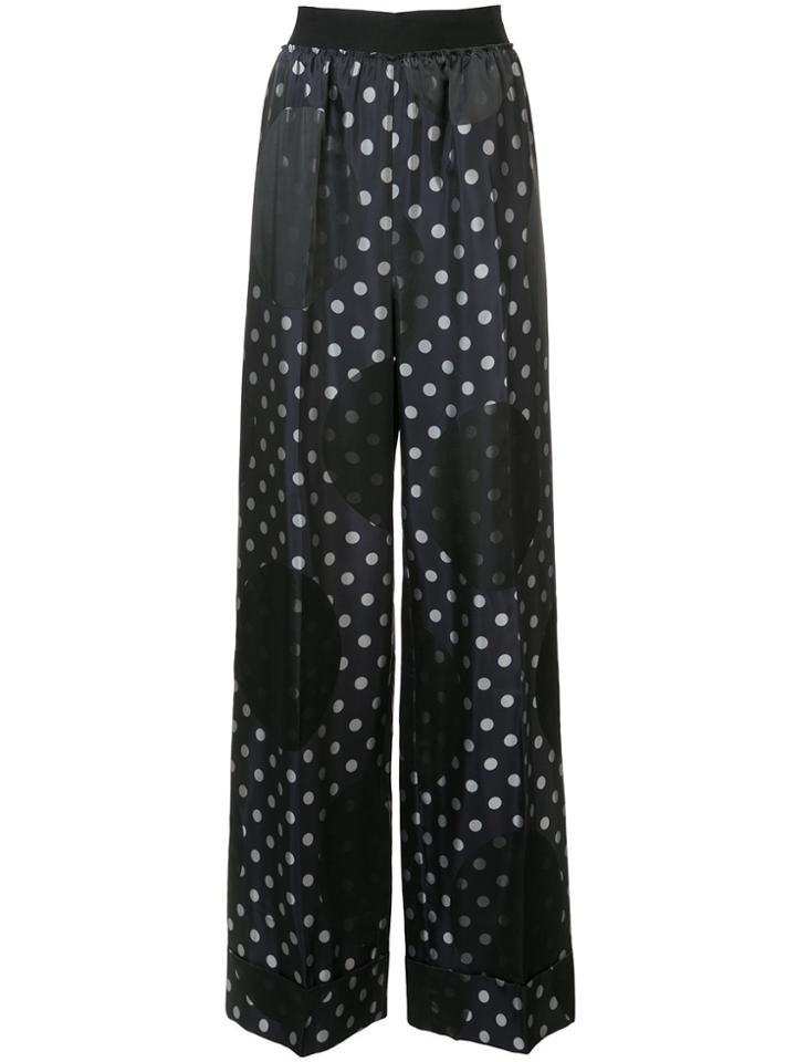 Maison Margiela Polka Dot Wide Leg Trousers - Black
