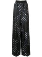 Maison Margiela Polka Dot Wide Leg Trousers - Black