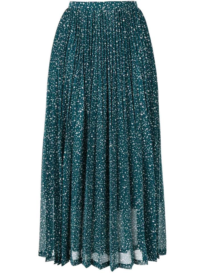 Tomorrowland Pleated Printed Skirt - Blue