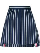 Thom Browne Striped Pleated Mini Skirt - Blue
