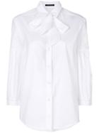 Luisa Cerano Lace Up Collar Shirt - White