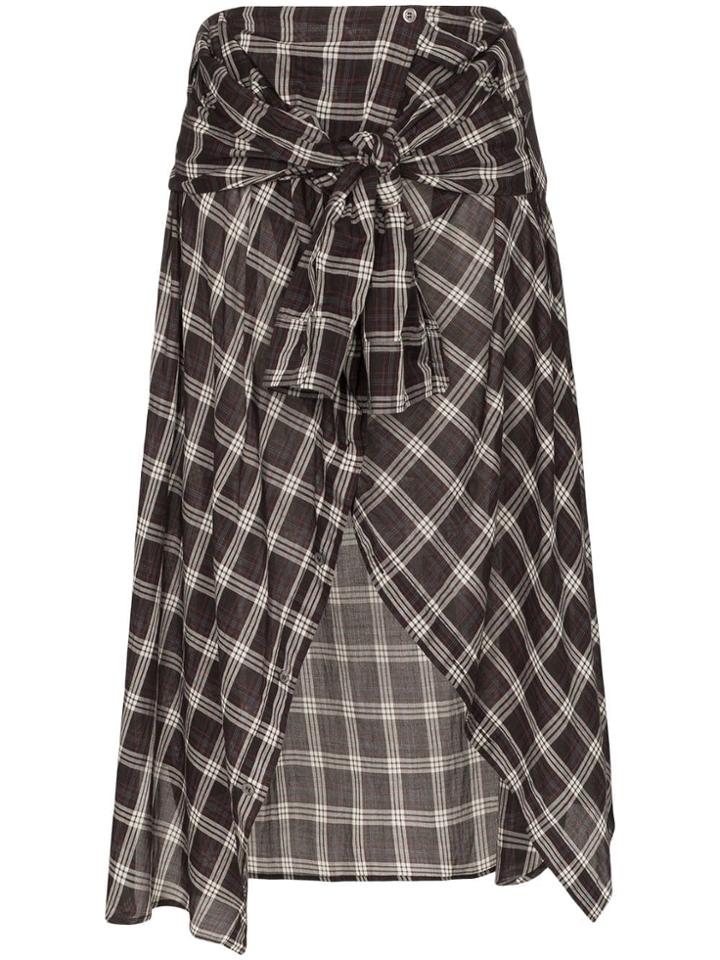 Faith Connexion High-waisted Asymmetric Hem Midi Skirt - Black