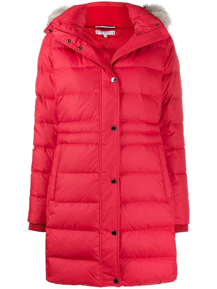 Tommy Hilfiger Padded Parka Coat - Red