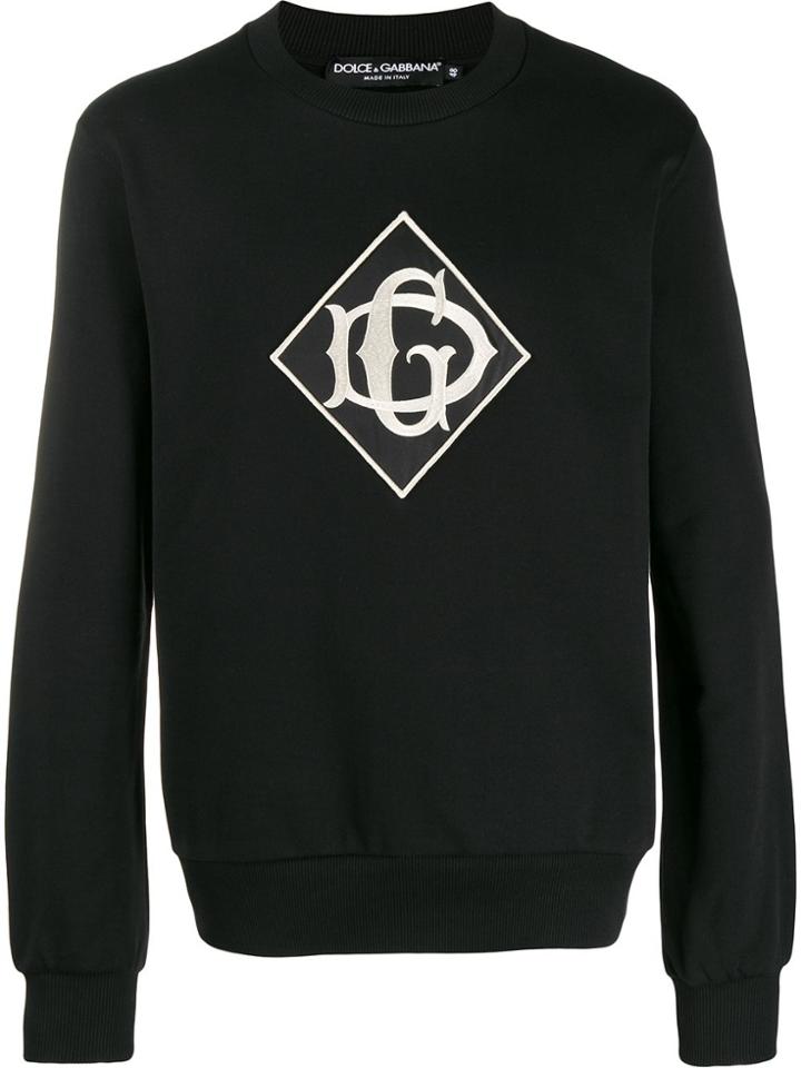 Dolce & Gabbana Embroidered Logo Patch Sweater - Black