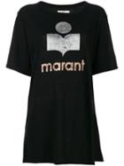 Isabel Marant Étoile - Kuta Logo T-shirt - Women - Linen/flax - L, Black, Linen/flax