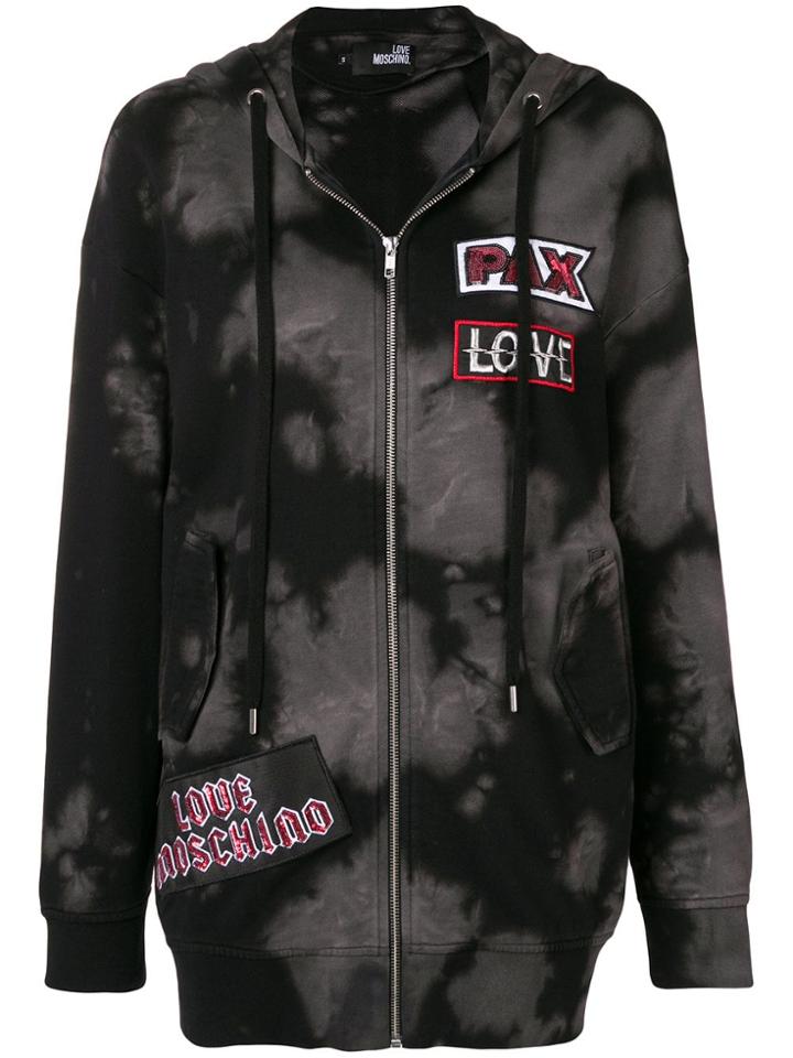 Love Moschino Gradient Logo Patch Hoodie - Black