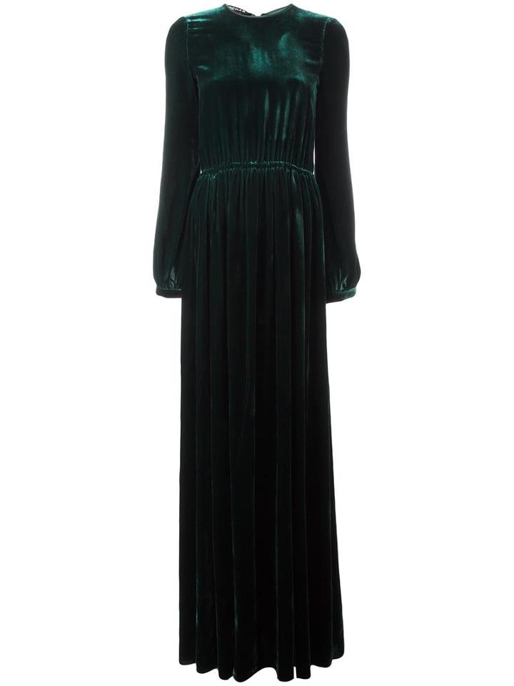 Rochas Long Velvet Gown, Women's, Size: 38, Green, Silk/viscose