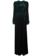 Rochas Long Velvet Gown, Women's, Size: 38, Green, Silk/viscose