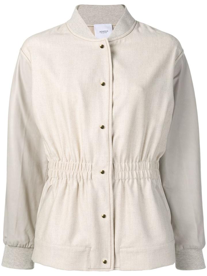 Agnona Elasticated Waist Jacket - Neutrals
