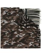 Pierre-louis Mascia Printed Scarf, Women's, Brown, Wool/silk