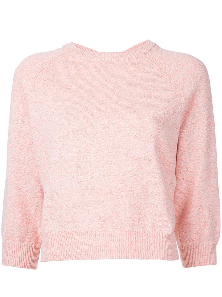 Estnation - Buttoned Back Top - Women - Cotton - 38, Pink/purple, Cotton