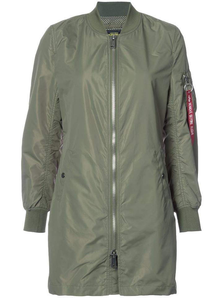 L-2b Long Jacket - Women - Nylon - L, Green, Nylon, Alpha Industries