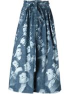 Marc Jacobs 3d People Print Denim Skirt