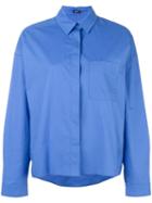Jil Sander Navy Boxy Shirt, Women's, Size: 40, Blue, Cotton