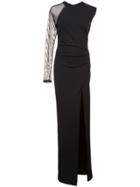 Nicole Miller One-sleeve Ruched Dress - Black