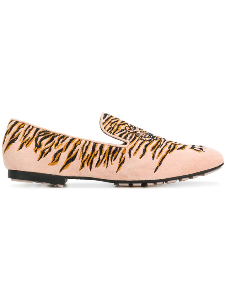 Kenzo Embroidered Tiger Loafers - Pink & Purple