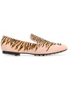 Kenzo Embroidered Tiger Loafers - Pink & Purple
