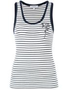 Carven - Striped Ribbed Vest - Women - Cotton/spandex/elastane - L, White, Cotton/spandex/elastane