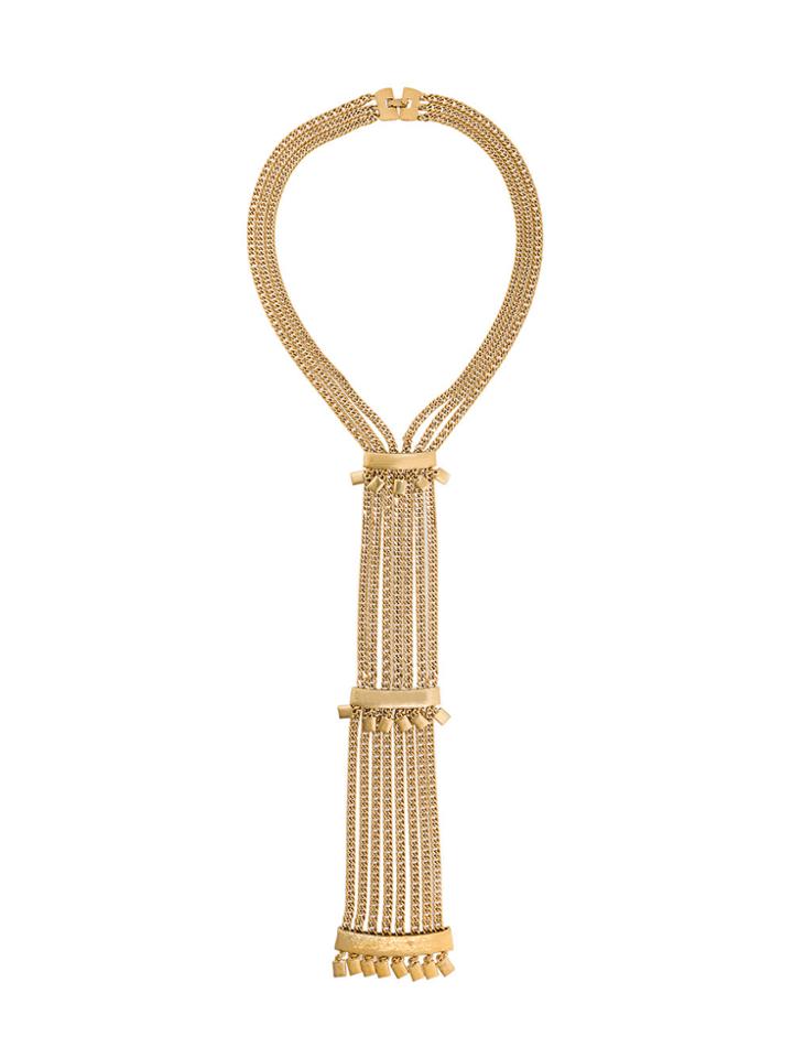 Monet Vintage 1970s Vintage Monet Tassel Pendant Necklace - Metallic