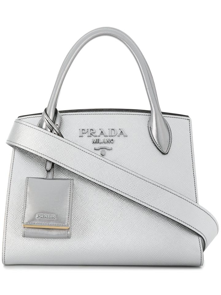 Prada Bibliotheque Tote Bag - Metallic