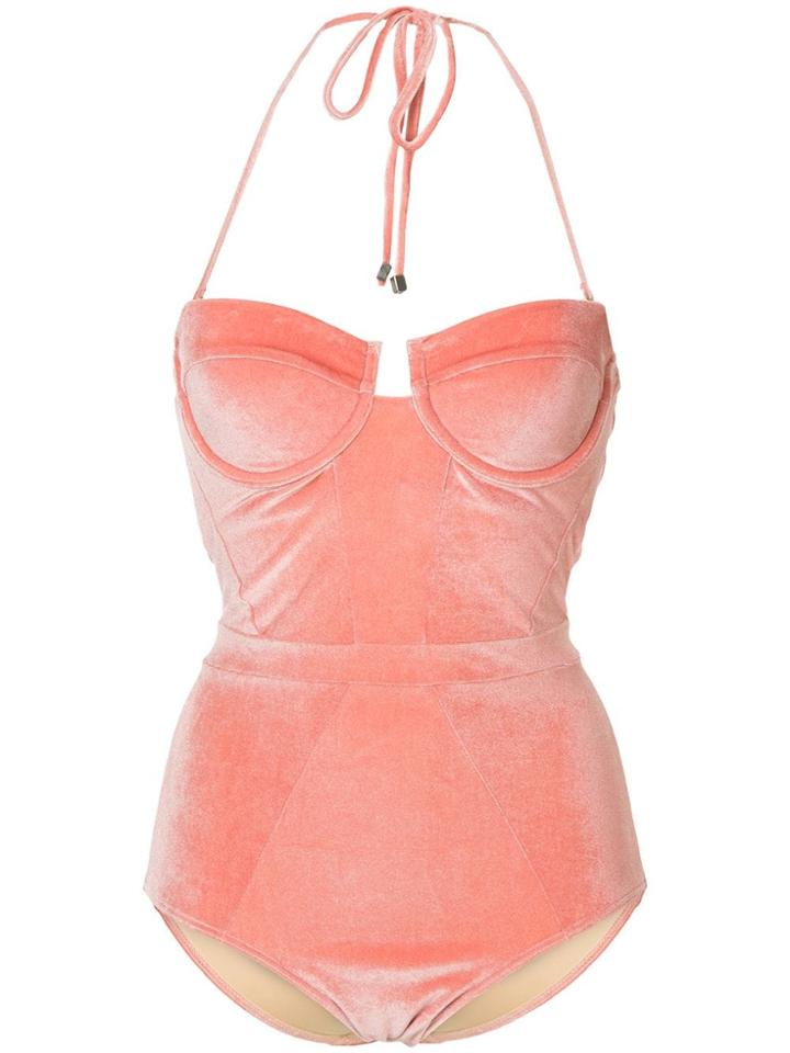 Suboo Velvet Underwire Swimsuit - Pink & Purple