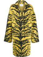 Laneus Zebra Print Cardi-coat - Yellow
