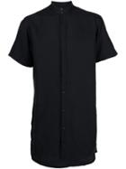 Publish Band Collar Polo Shirt, Men's, Size: M, Black, Linen/flax/viscose