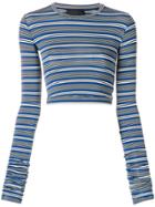 Diesel Black Gold Round Neck Cropped Longsleeved Top - Blue