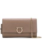 Salvatore Ferragamo Logo Plaque Clutch - Neutrals