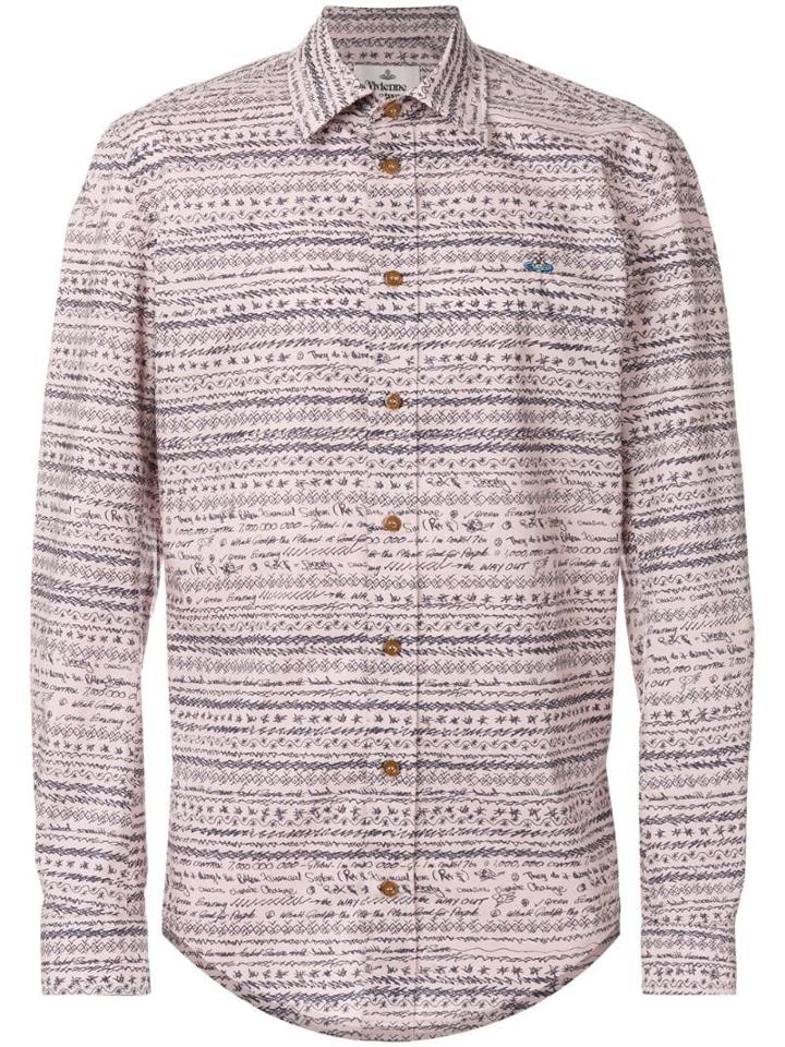 Vivienne Westwood Shirt With Scribble Pattern - Pink