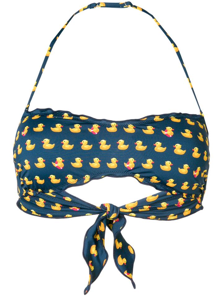 Mc2 Saint Barth Rubber Duck Print Bandeau Bikini Top - Blue