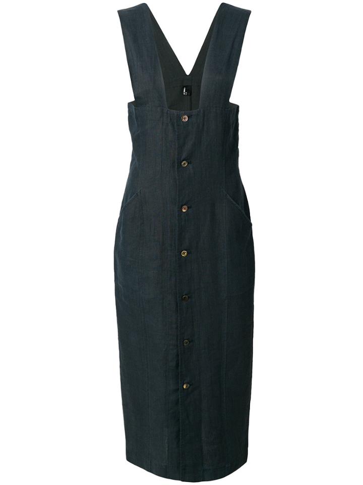 Comme Des Garçons Vintage Pinafore Midi Dress - Grey