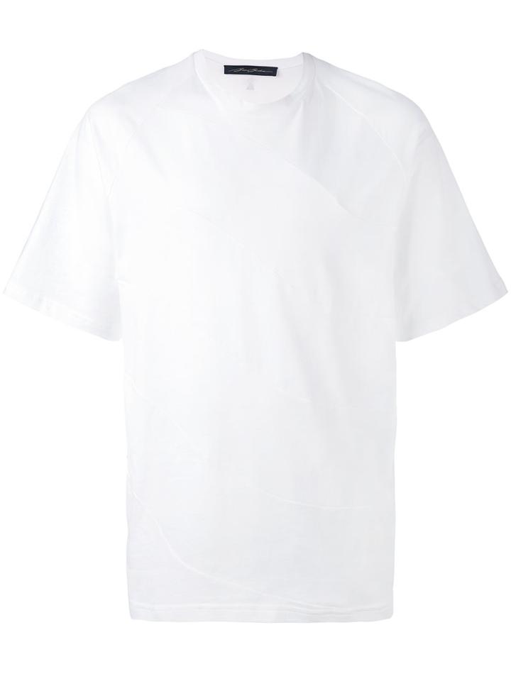 Keyhole Embroidered T-shirt - Men - Cotton - M, White, Cotton, Bruno Bordese