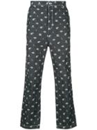 Loveless Skull Print Jeans - Blue