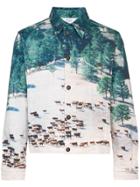 Calvin Klein Jeans Est. 1978 Printed Landscape Scene Denim Jacket -