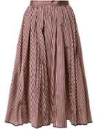 Tome - Flared Stripe Skirt - Women - Polyester Taffeta - 0, Polyester Taffeta
