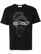 Jimi Roos Embroidered Queen T-shirt, Men's, Size: Medium, Black, Cotton
