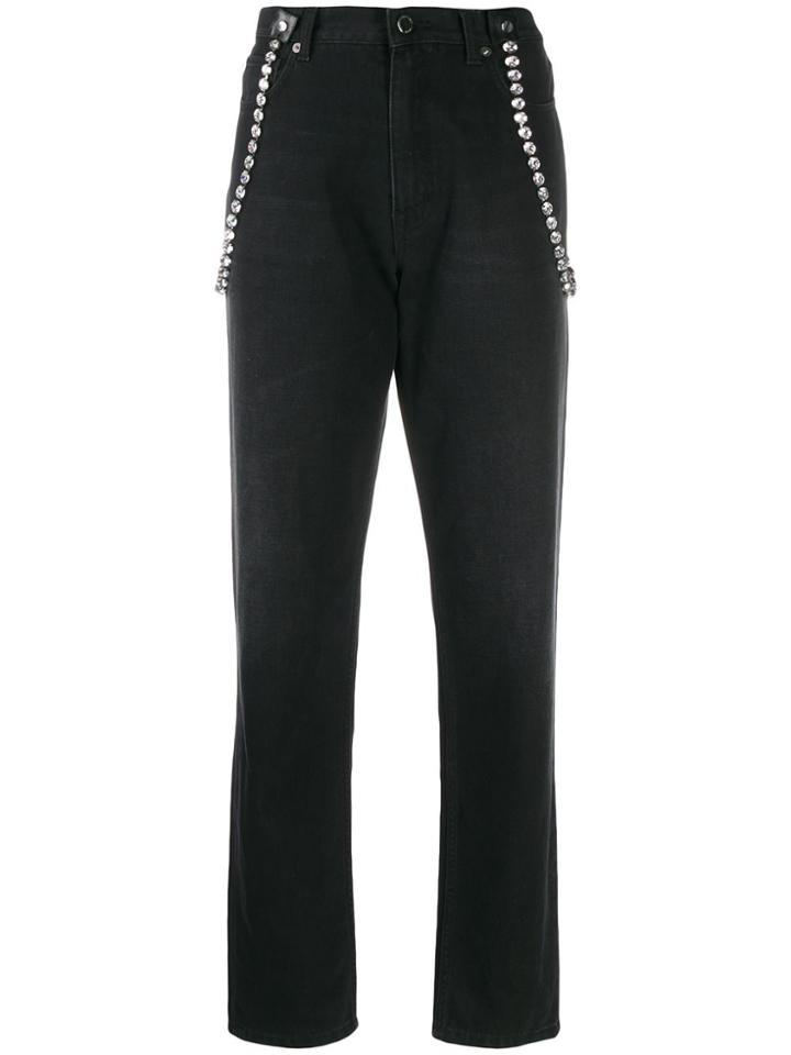 Christopher Kane High Waisted Crystal Jeans - Black