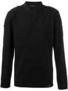 Belstaff 'shoreham' Collarless Polo Shirt, Men's, Size: Large, Black, Cotton