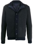 Corneliani Ribbed Knitted Cardigan - Blue