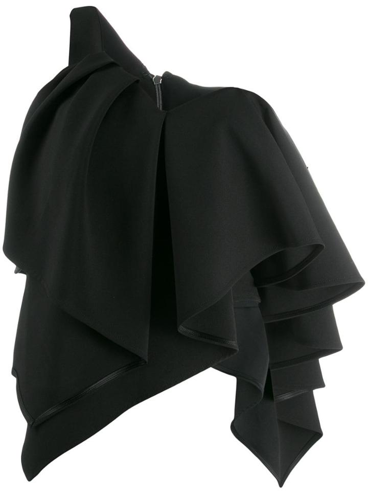 Avaro Figlio One Shoulder Ruffle Top - Black